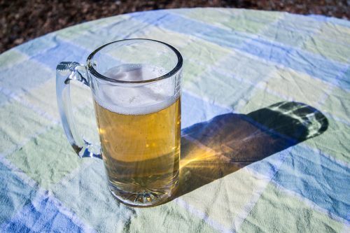 The ginger beer shandy casts a pretty shadow.