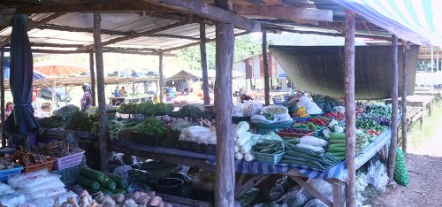 This farmers market somewhere on Ko Lanta was gotten to by scooter, something I'd never ridden before. I only had one fall. Just one! Taken on Dec. 11, 2015.